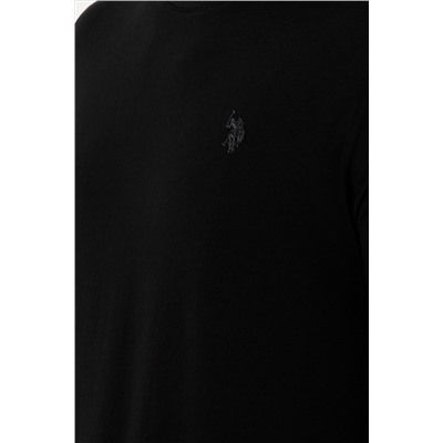 Erkek Regular Fit Bisiklet Yaka Siyah Basic Tişört