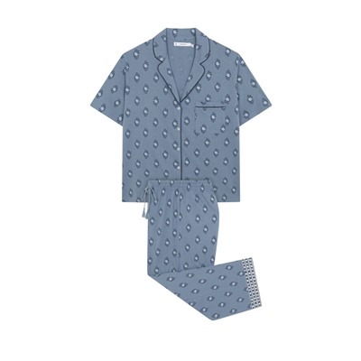 Pijama camisero Capri 100% algodón paisley