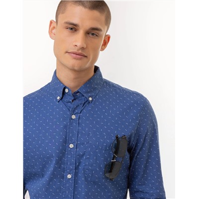 DART PRINT LONG SLEEVE POPLIN SHIRT