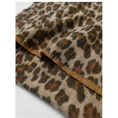 Мягкий стильный женский шарф/палантин с леопардовым принтом  Zar*a 💤