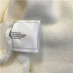 Chane * новая высокая версия из смесовой шерсти с жаккардовым узором Love Flower, теплая полуводолазка, пуловер с длинными рукавами, свитер-нижний свитер, белый, красный, 36, 38, 40, [размер 38; ширина плеч 41, обхват груди 94, длина рукава 57, длина одежды 53】