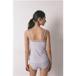 Camiseta tirantes punto súper suave azul