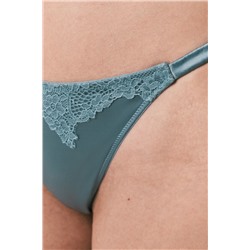 Tanga tira microfibra satinada azul