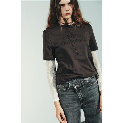 JEANS TRF WIDE LEG CINTURA CRUZADA TIRO ALTO