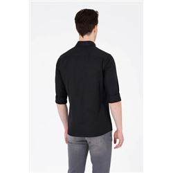 Erkek Siyah Uzun Kollu Basic Gömlek