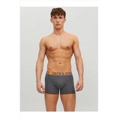 Jack & Jones Erkek 3'lü Renkli Logolu Boxer Paketi