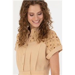 Kadın Camel Dokuma Elbise