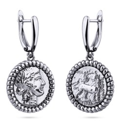 Серьги Афродита (покрытие палладий с патиной), Есть комплект