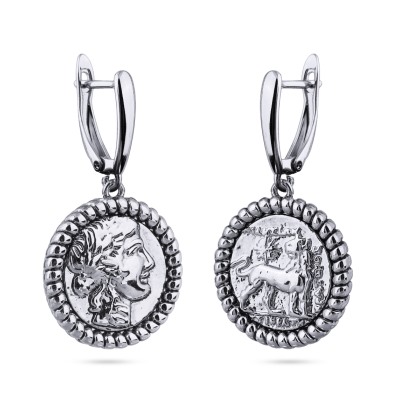 Серьги Афродита (покрытие палладий с патиной), Есть комплект