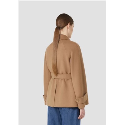 Элегантное двубортное шерстяное пальто