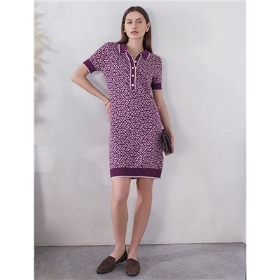 Платье жаккардовой вязки с кашемиром