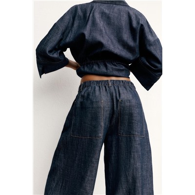 WIDE LEG LINEN PANTS