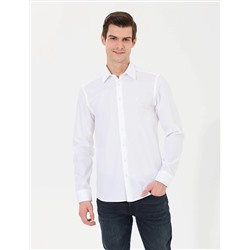 Beyaz Slim Fit Uzun Kollu Gömlek