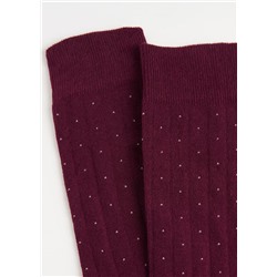 Kurze Herrensocken in Rippstrick mit Punktemuster