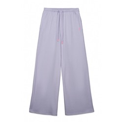 Pantalón largo flare felpa lila