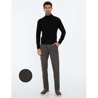Kahverengi Regular Fit Kanvas Pantolon