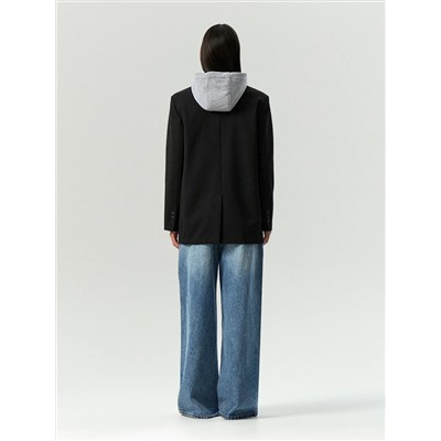 Однобортный жакет с капюшоном, ML825/emma