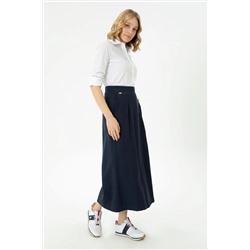 Kadın Lacivert Dokuma Etek