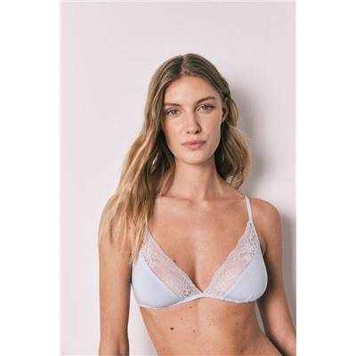 Sujetador triangular algodón azul NATURAL