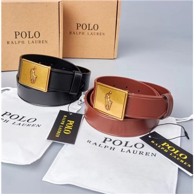 Мужской кожаный модный ремень с металлической пряжкой RALPH LAURE*N