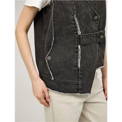 Серый жилет "Гранж"