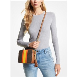 MICHAEL MICHAEL KORS Jet Set Medium Logo Stripe Camera Bag