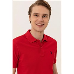 Erkek Kırmızı Basic Polo Yaka Tişört