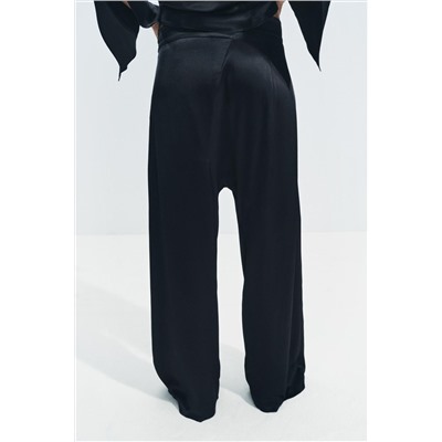 ZW COLLECTION ASYMMETRIC SATIN TROUSERS