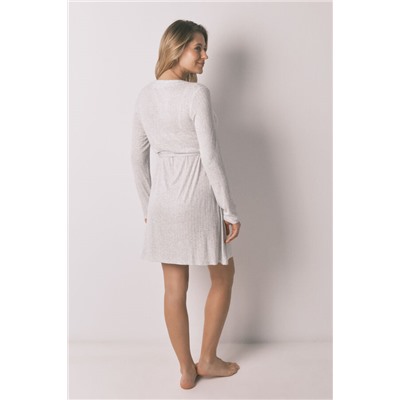 Camisón corto "maternity" canalé super soft gris