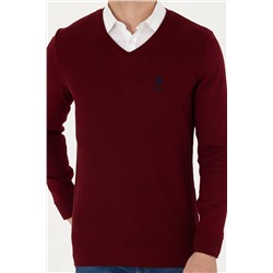 Erkek Bordo Basic Kazak