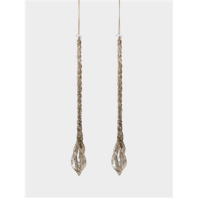 Игрушка елочная, 25 см, 2 шт, стекло, шампань, Сосулька, Event