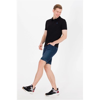 Erkek Siyah Basic Polo Yaka Tişört