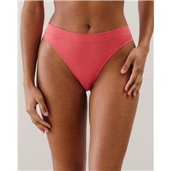 Tanga de talle alto sin costuras en rosa