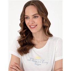 Beyaz Kısakollu Pijama Takımı