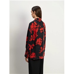 Рубашка с абстрактным принтом из 100% вискозы, B2973/aster