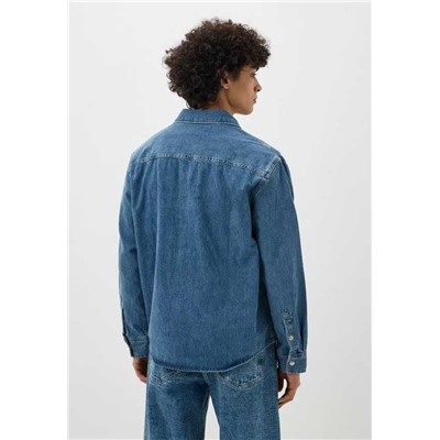 Мужская застиранная джинсовая куртка с длинными рукавами  СК