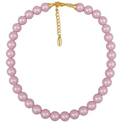 Бусы (Майорка 12мм розовая; покрытие золото) 38-45см, Есть комплект