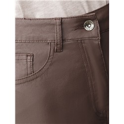 Брюки слим из эластичного хлопка с покрытием под кожу