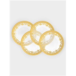 Тарелка обеденная, 26 см, 4 шт, стекло, золотистая, Versailles