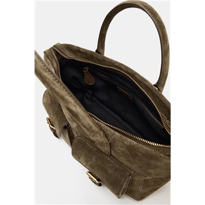 LEATHER HANDBAG WITH POCKETS