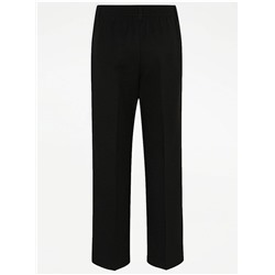 Boys Black Half Elastic School Trouser 2 Pack