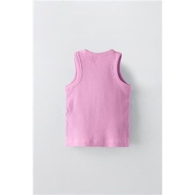 BUTTONED RIBBED T-SHIRT