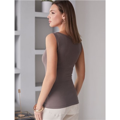 Топ облегающий из премиального хлопка с эластаном