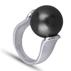 Кольцо (Майорка 16мм черная матовая; покрытие родий), Есть комплект