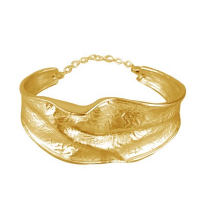 Браслет Дюна (покрытие матовое золото), Есть комплект