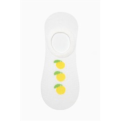 Penti Lemon Jacquard Beyaz Sarı 3lü Sneaker Çorap