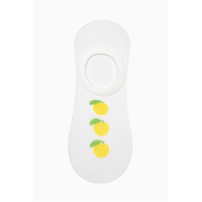 Penti Lemon Jacquard Beyaz Sarı 3lü Sneaker Çorap