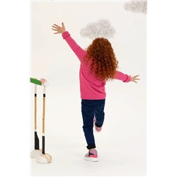 Kız Çocuk Neon Pembe Kazak