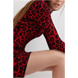 Vestido corto slim leopardo