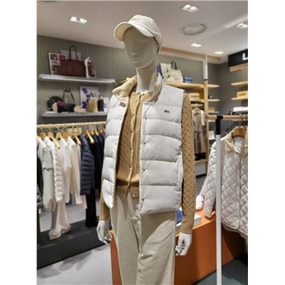 Женский плотный теплый двусторонний твидовый жилет ЛАКОСТ*Е